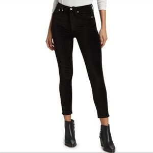 Rag & Bone Black Nina High-Rise Velvet Skinny Pant